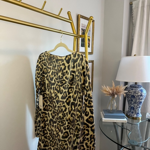 A Bronze Age Monroe Dress | Leopard Gloss Satin Bias-Cut Mini - Picture 9 of 9